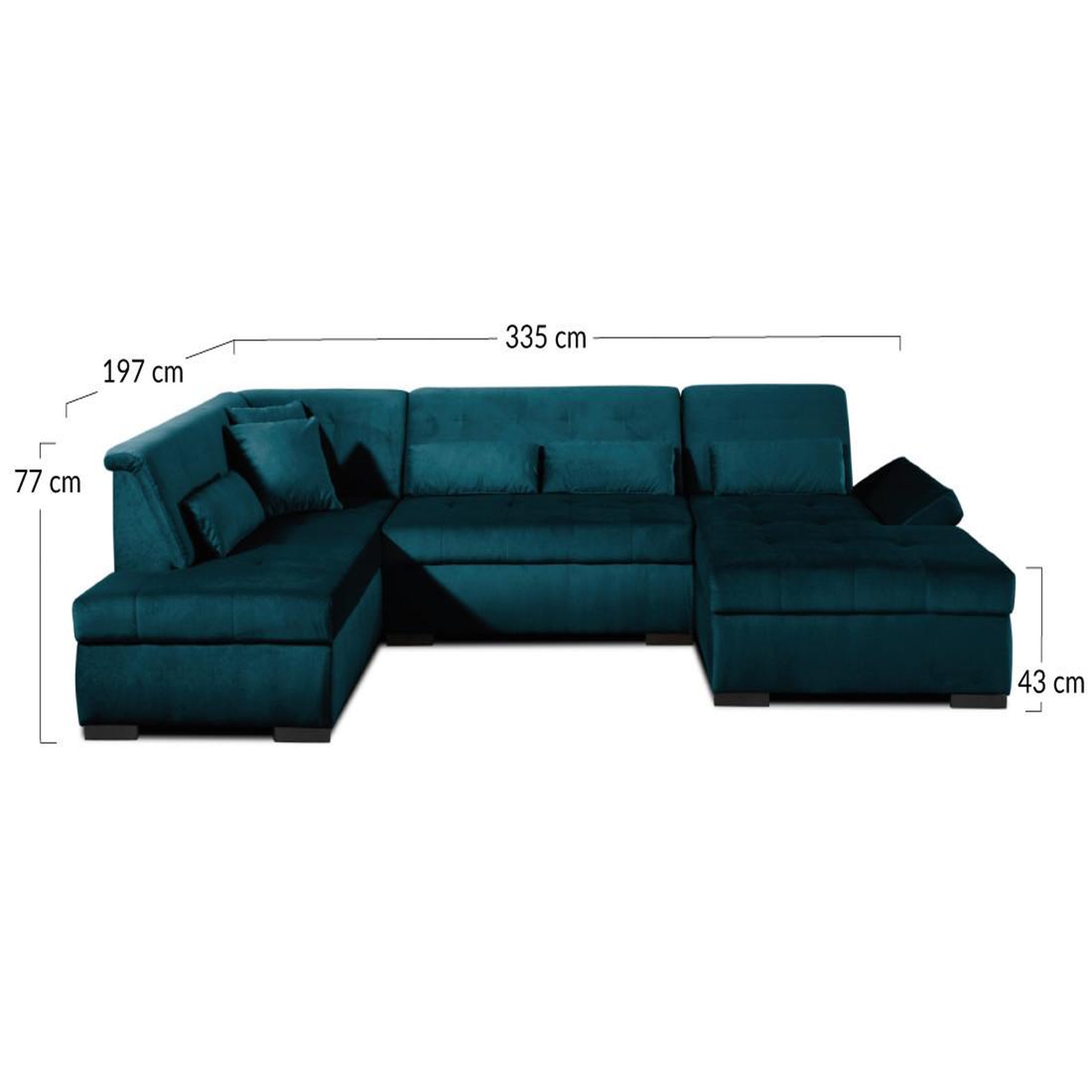 Voir la diapositive 6 : LISA DESIGN Vermont - canapé panoramique d'angle gauche - 7 places - xxl - en velours