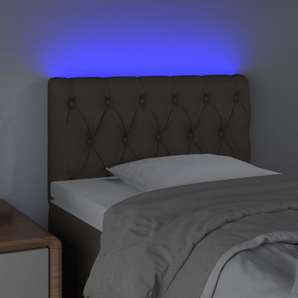 VIDAXL Tete de lit a LED Taupe 80x7x78/88 cm Tissu