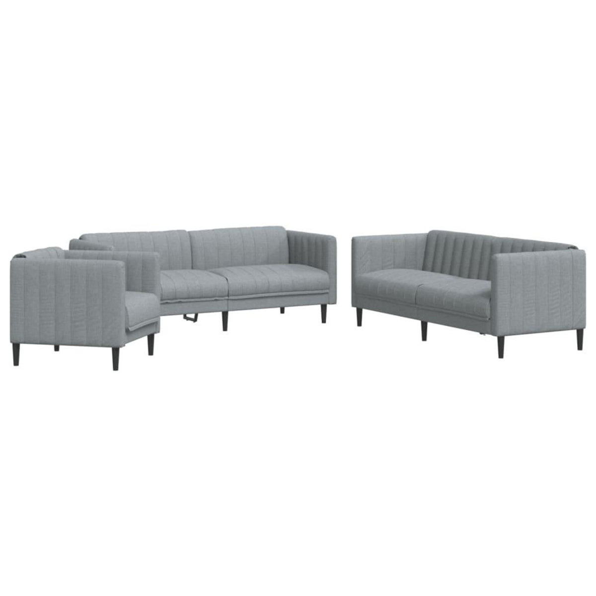 VIDAXL Ensemble de canapes 3 pcs gris clair tissu