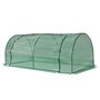 Voir la diapositive 2 : OUTSUNNY Serre de jardin tunnel serre à tomates dim. 2L x 1l x 0,8H m porte zippée enroulable bâche PE acier vert