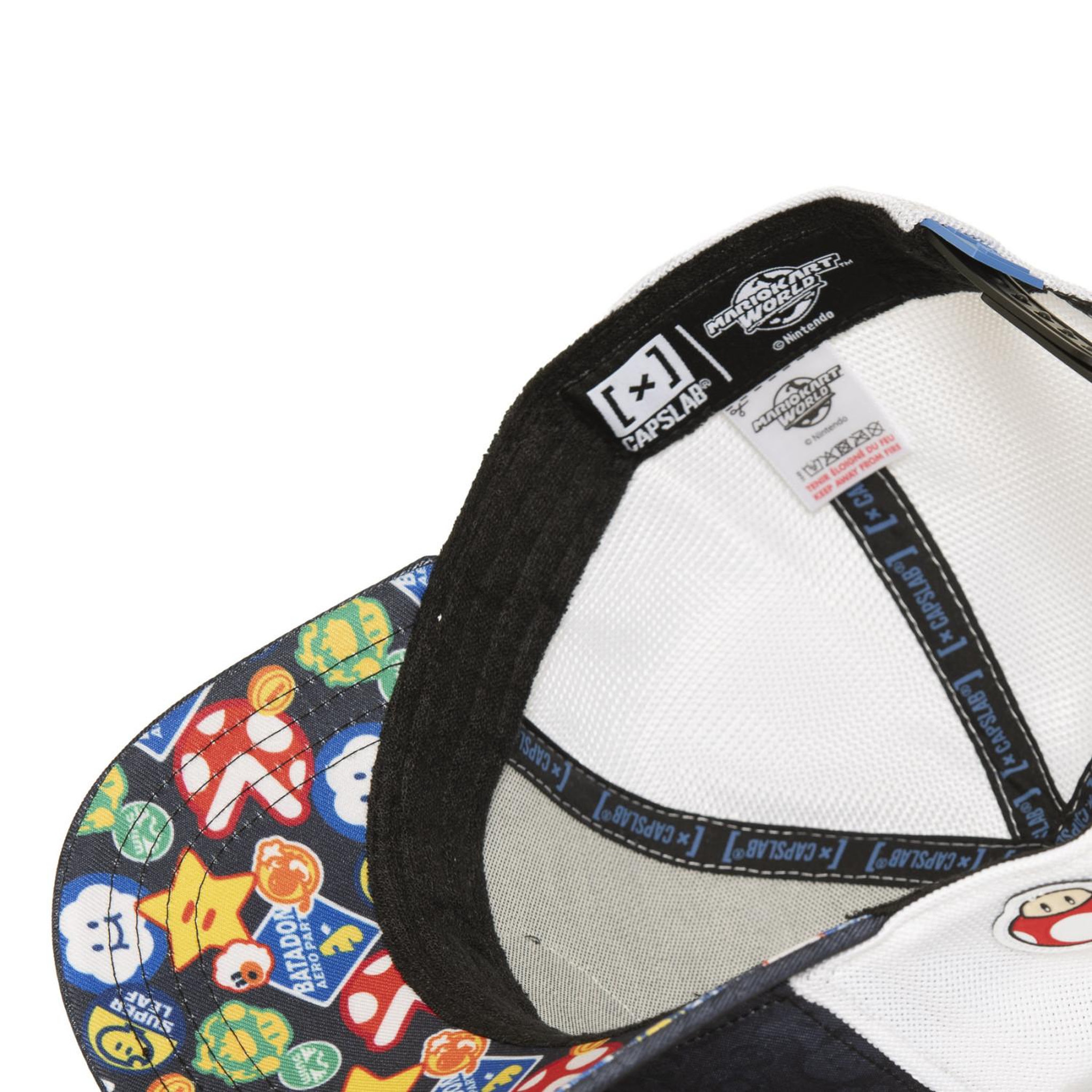 Voir la diapositive 6 : CAPSLAB Casquette trucker premium avec filet et patch Super Mario Kart Mario