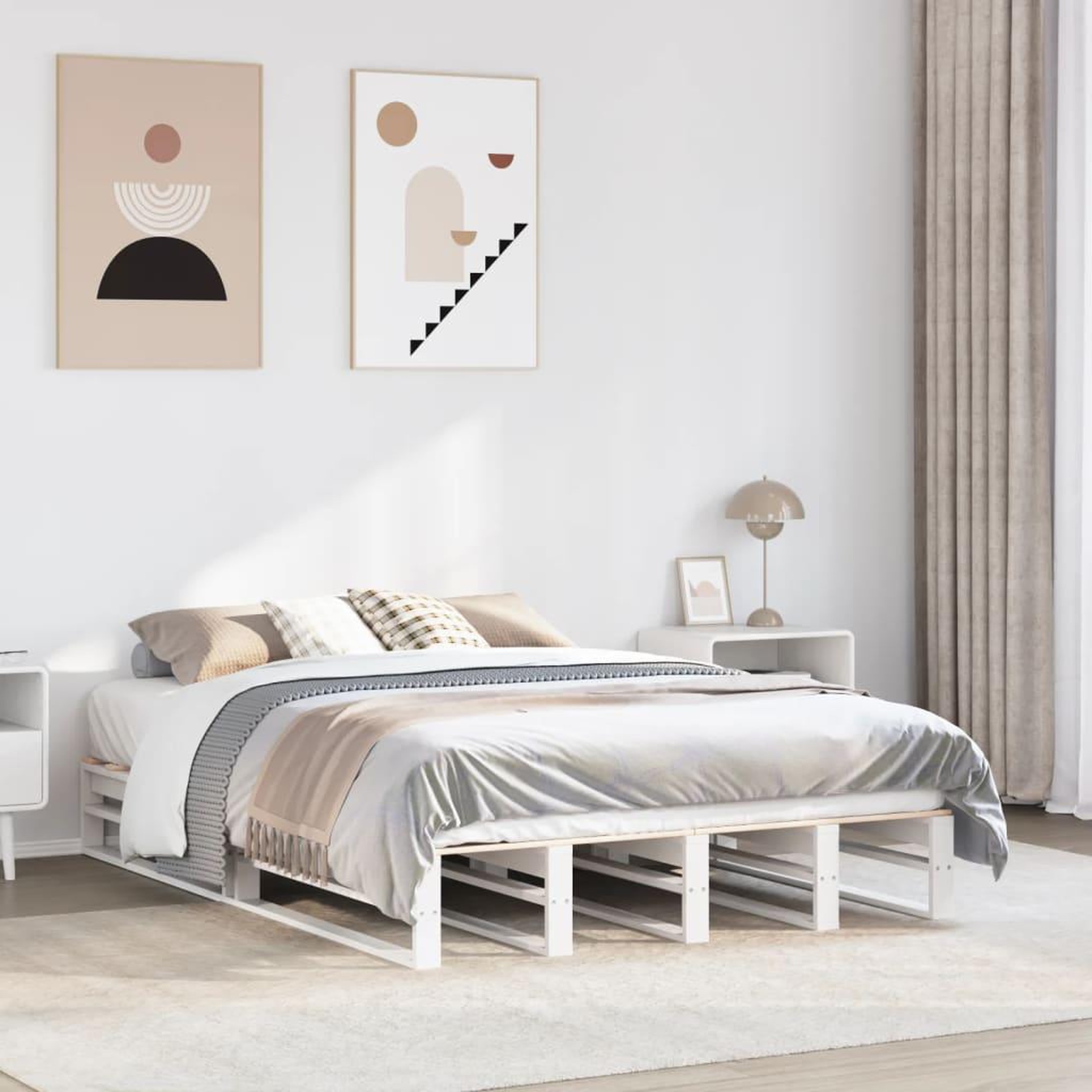 VIDAXL Cadre de lit sans matelas blanc 120x200 cm bois de pin massif