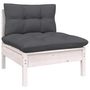 Voir la diapositive 5 : VIDAXL Salon de jardin 10 pcs avec coussins blanc bois de pin massif