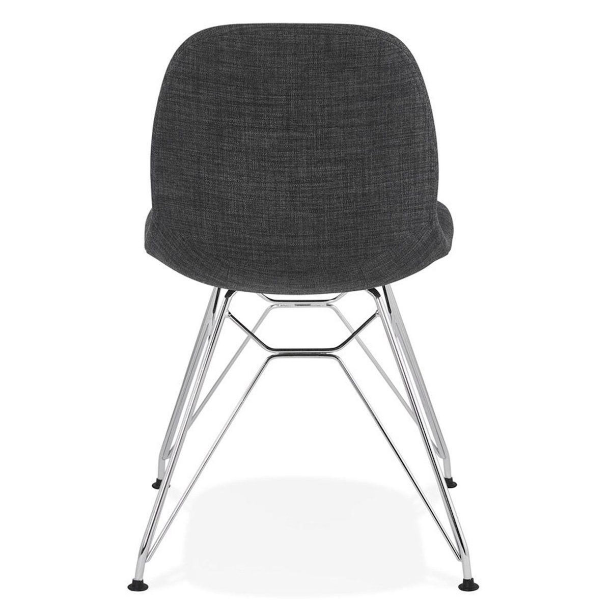 Paris Prix Chaise Design Tissu  Sandes  83cm Gris & Chromé