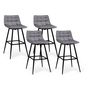 Voir la diapositive 1 : Lot de 4 tabourets chaises de bar assise velour pieds métal SIA