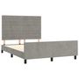 Voir la diapositive 4 : VIDAXL Cadre de lit sans matelas gris clair 140x200 cm velours