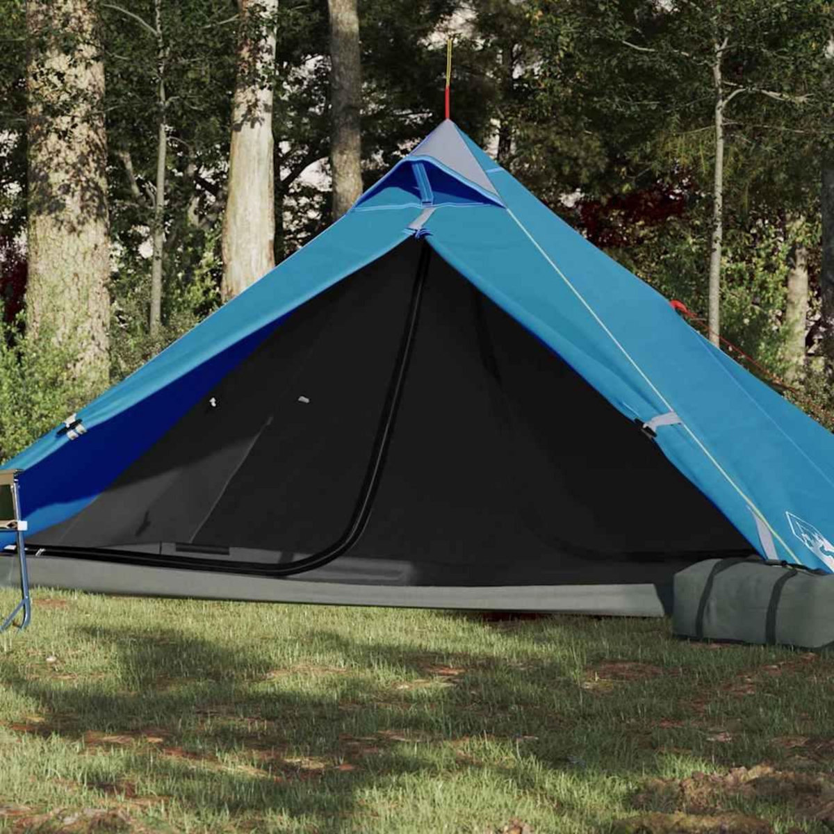 VIDAXL Tente de camping tipi 1 personne bleu impermeable