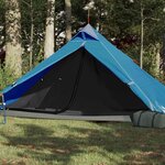 VIDAXL Tente de camping tipi 1 personne bleu impermeable