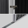 Voir la diapositive 4 : SWEEEK Abri de jardin en métal - LYS 1.36m² gris anthracite et blanc - Cabane à outils avec porte simple à loquet. kit de fixation sol inclus. remise