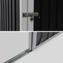 Voir la diapositive 4 : SWEEEK Abri de jardin en métal - LYS 1.36m² gris anthracite et blanc - Cabane à outils avec porte simple à loquet. kit de fixation sol inclus. remise