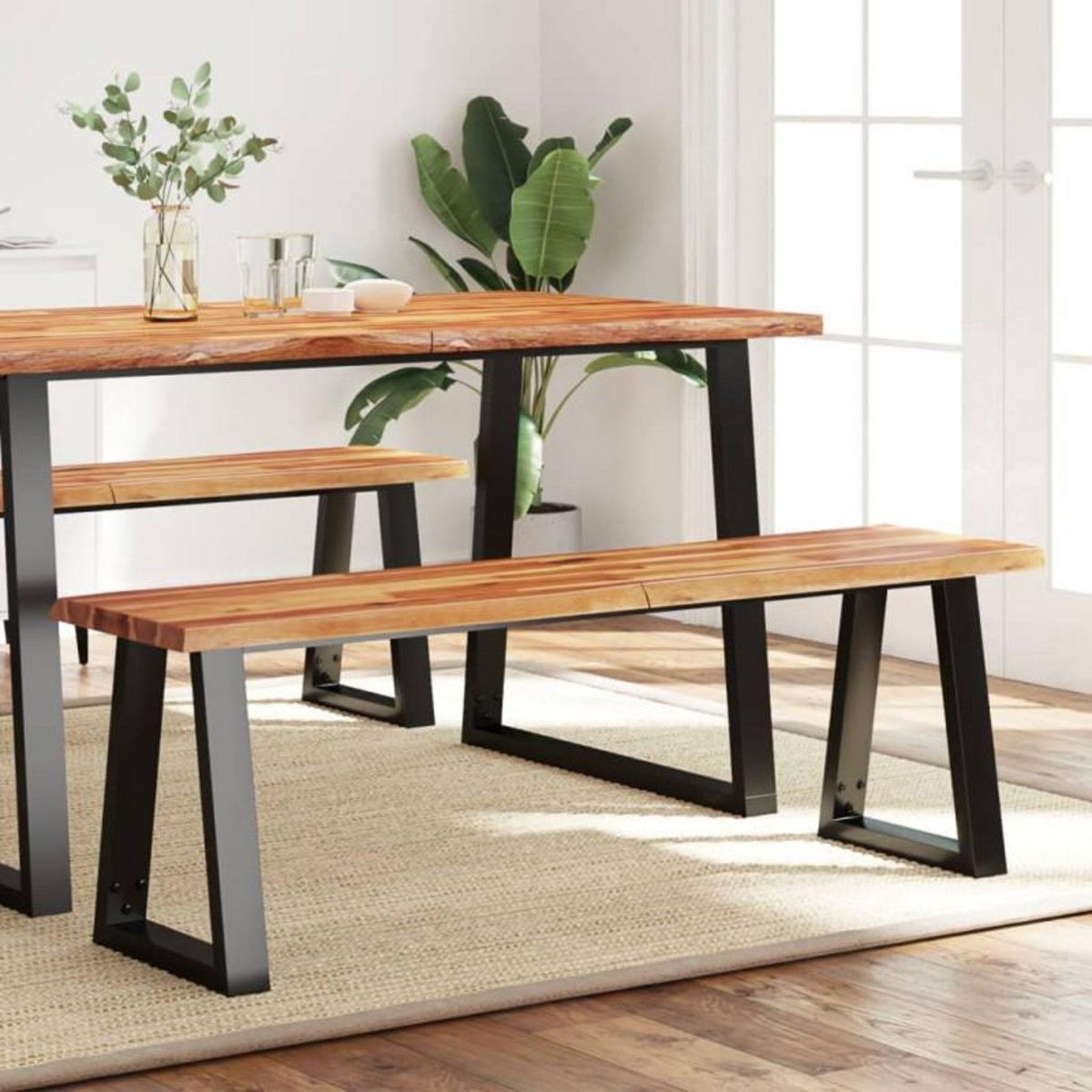 VIDAXL Banc avec bord vivant 140 cm bois d acacia massif