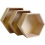 Artemio 3 étagères hexagone en bois