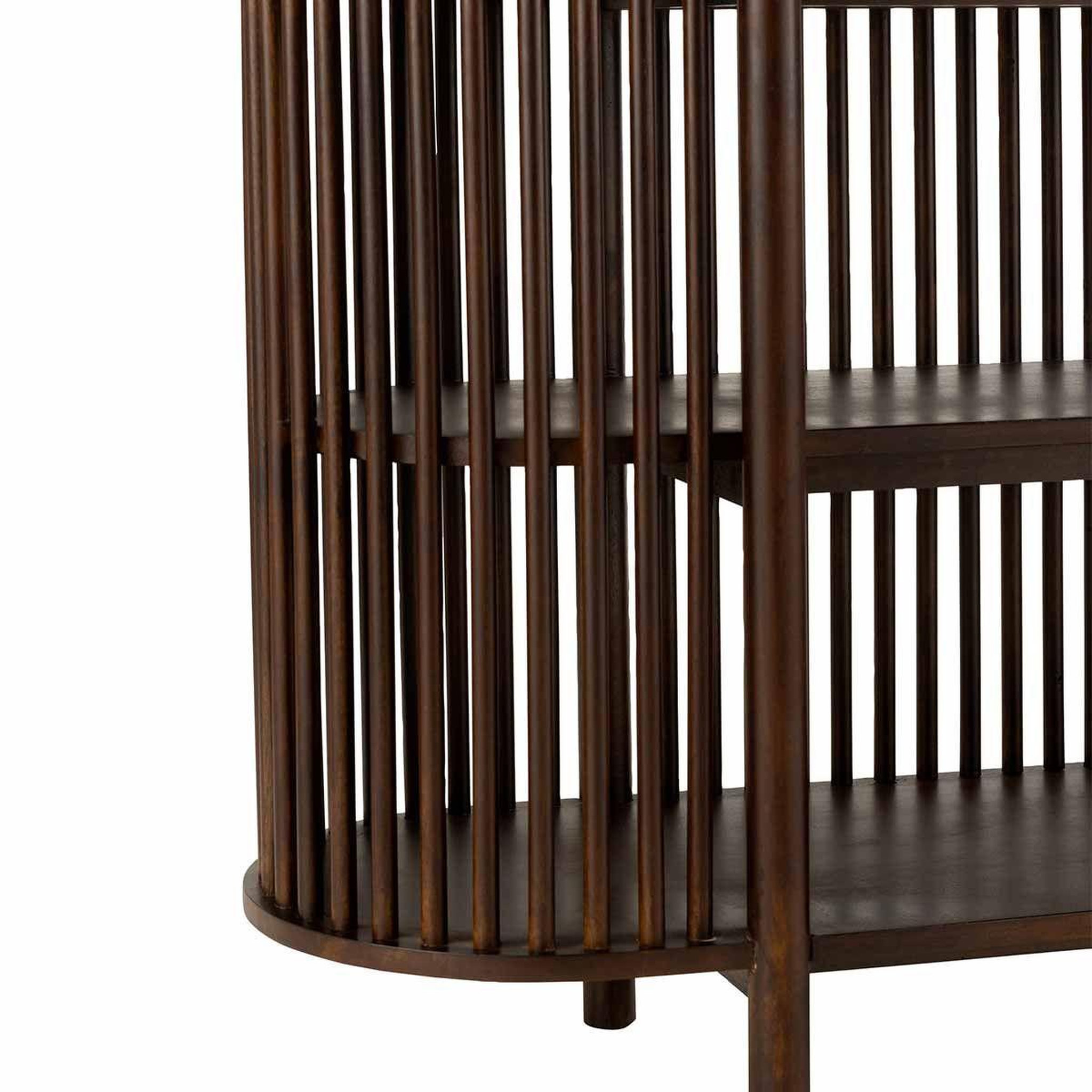 Voir la diapositive 5 : J-LINE Console 2 niveaux en bois  gavya  160cm brun foncé