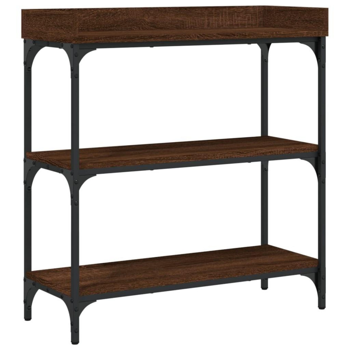 VIDAXL Table console avec etageres chene marron 75x30x80 cm