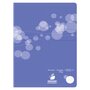 AUCHAN Cahier piqué polypro 24x32cm 96 pages grands carreaux Seyes violet motif ronds