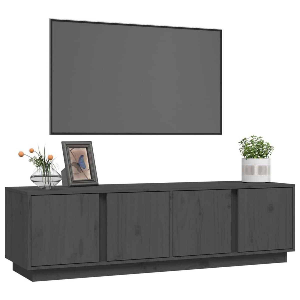 VIDAXL Meuble TV Gris 140x40x40 cm Bois de pin massif
