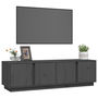 Voir la diapositive 4 : VIDAXL Meuble TV Gris 140x40x40 cm Bois de pin massif