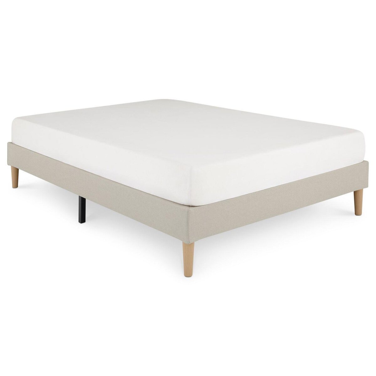 IDIMEX Sommier tapissier QUIMPER 140 x 190 cm revêtement tissu