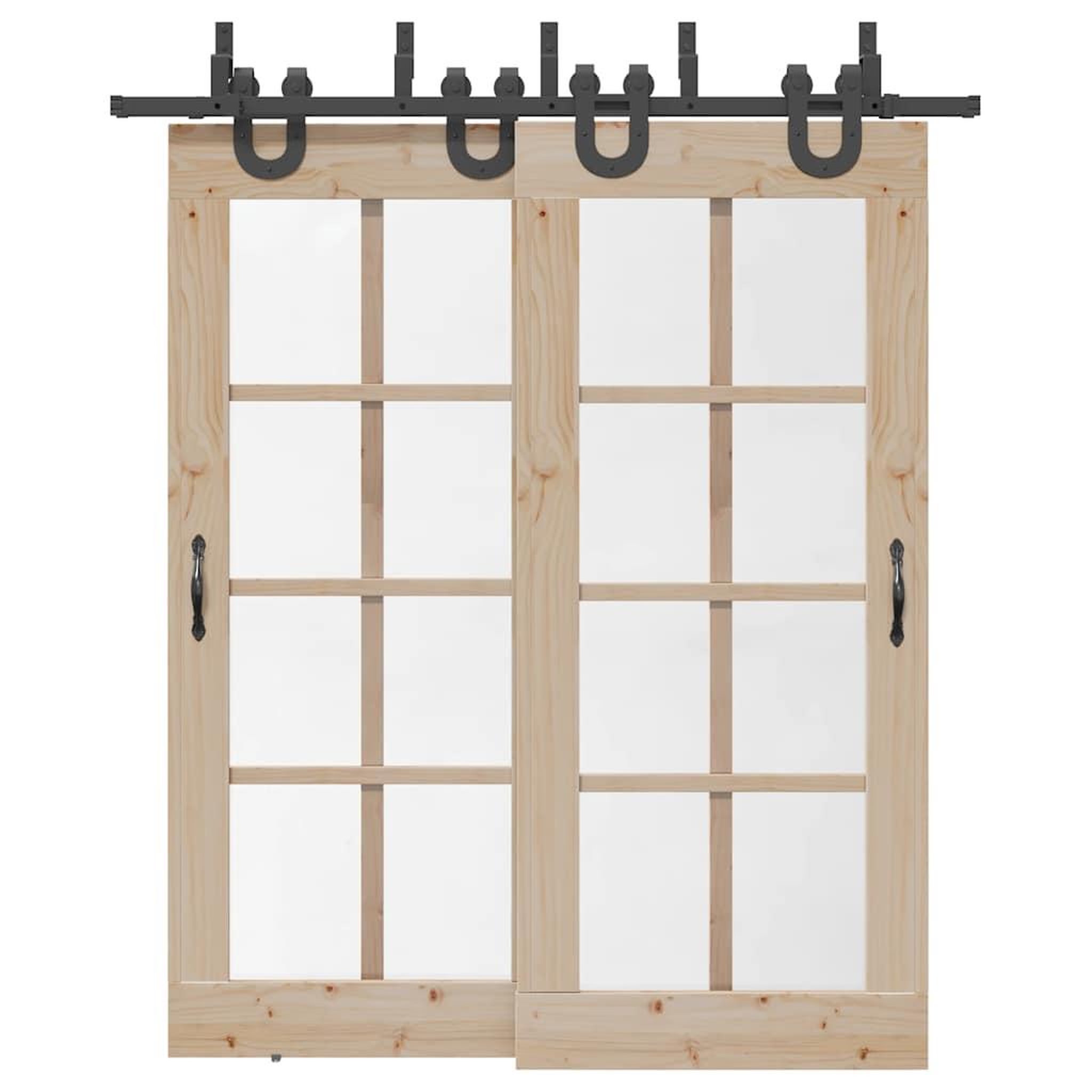 VIDAXL Kit de quincaillerie de porte coulissante 200 cm Acier Noir