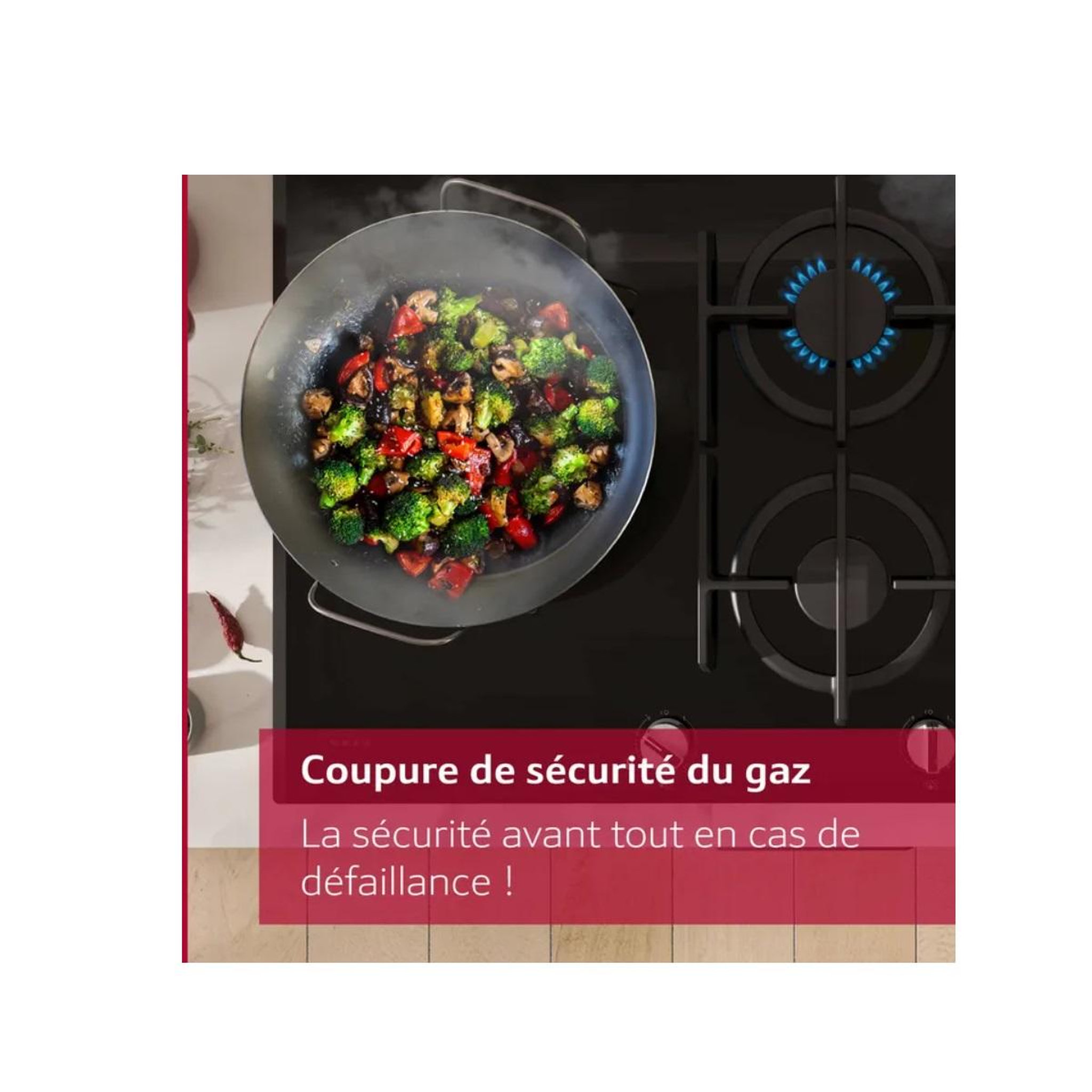 Voir la diapositive 4 : Neff Table de cuisson gaz 60cm 3 feux 7300w - t26nkc4s0