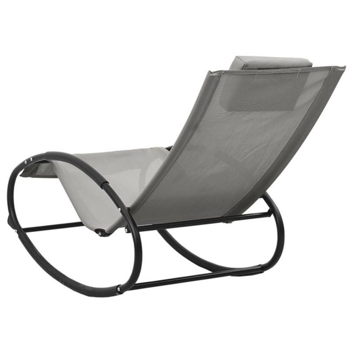 VIDAXL Chaise longue avec oreiller acier et textilène gris