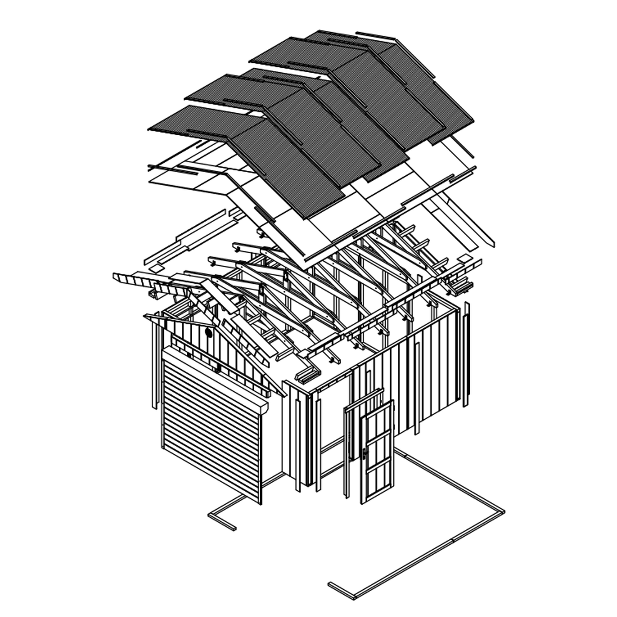 Voir la diapositive 5 : TIMBELA Garage qualité premium 13 m² construction en panneaux lp smartside - abri de jardin m990b