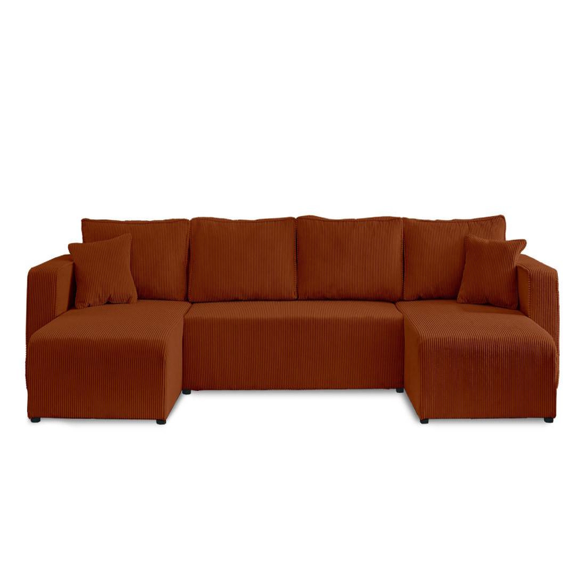 Voir la diapositive 1 : BEST MOBILIER Topaze - canapé panoramique en u - 7 places - convertible avec coffre - en velours côtelé