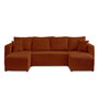 Voir la diapositive 1 : BEST MOBILIER Topaze - canapé panoramique en u - 7 places - convertible avec coffre - en velours côtelé