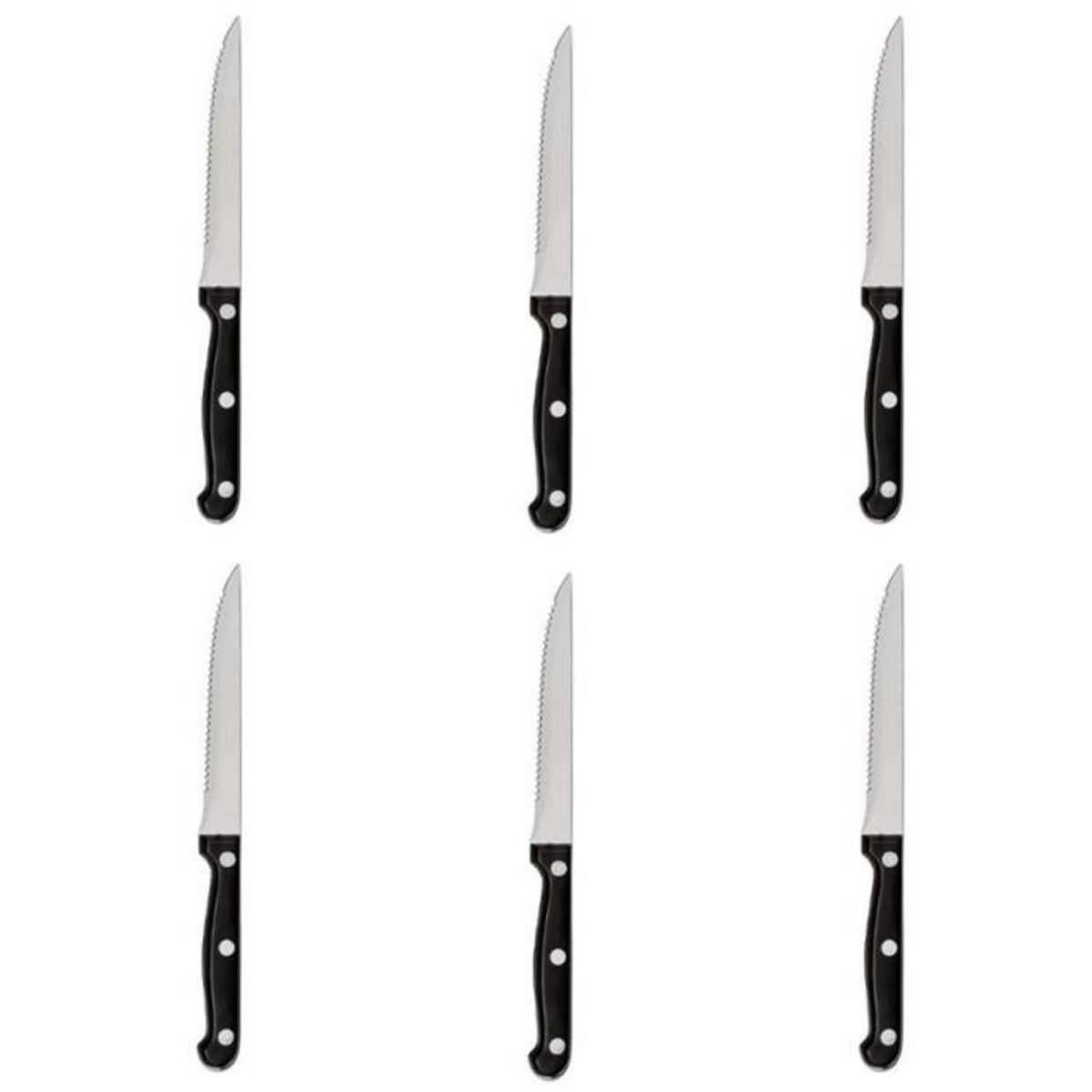 SECRET DE GOURMET Lot de 6 Couteaux de Table  Steak  27cm Noir