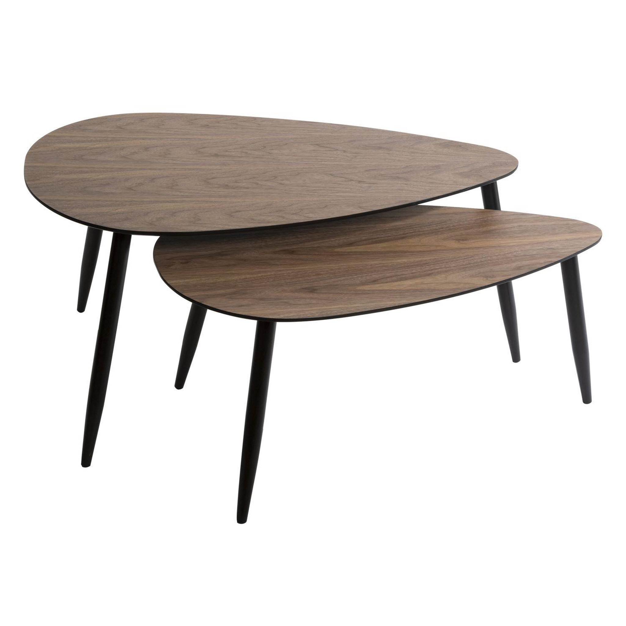 ATMOSPHERA Duo de table basses en mdf effet bois de noyer - marron