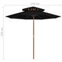 Voir la diapositive 6 : VIDAXL Parasol a deux etages avec mat en bois noir 270 cm