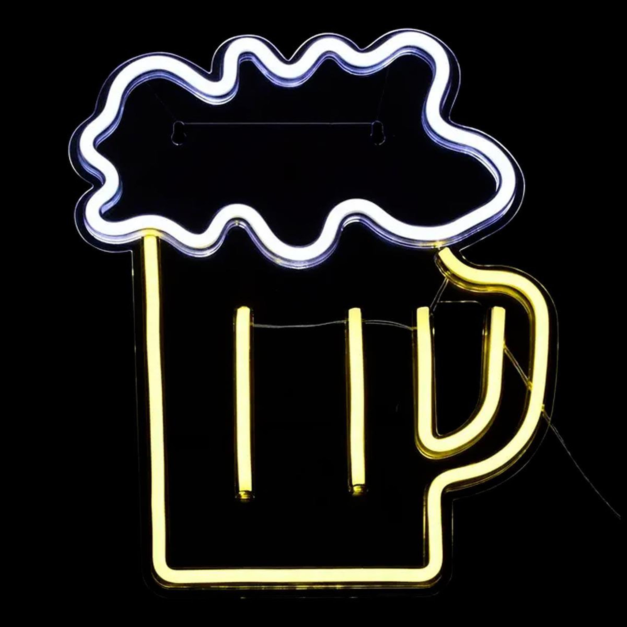 Voir la diapositive 3 : ATMOSPHERA Néon led murale  bière  35cm jaune