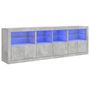 Voir la diapositive 2 : VIDAXL Buffet avec lumières LED gris béton 202x37x67 cm