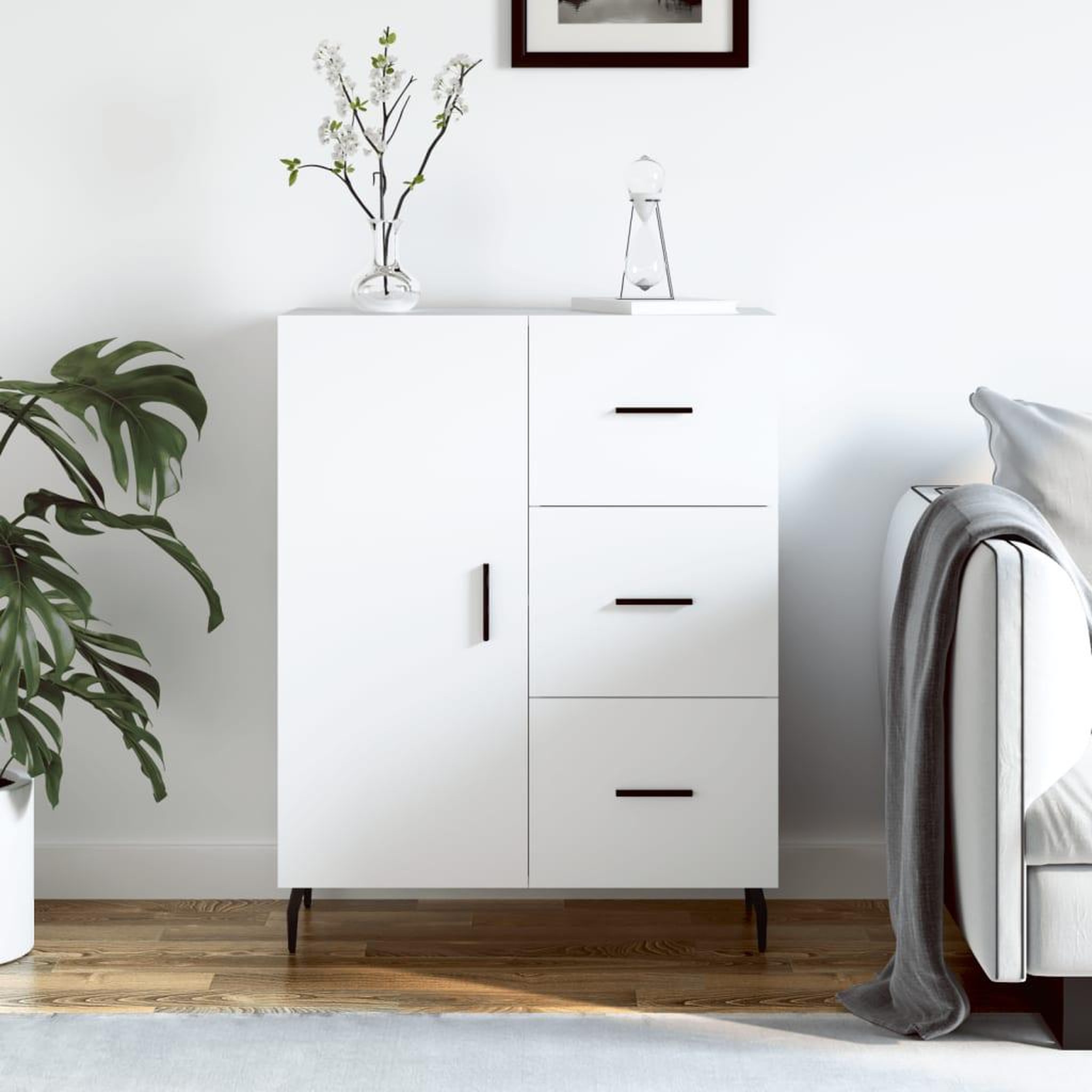 VIDAXL Buffet blanc 69,5x34x90 cm bois d'ingenierie