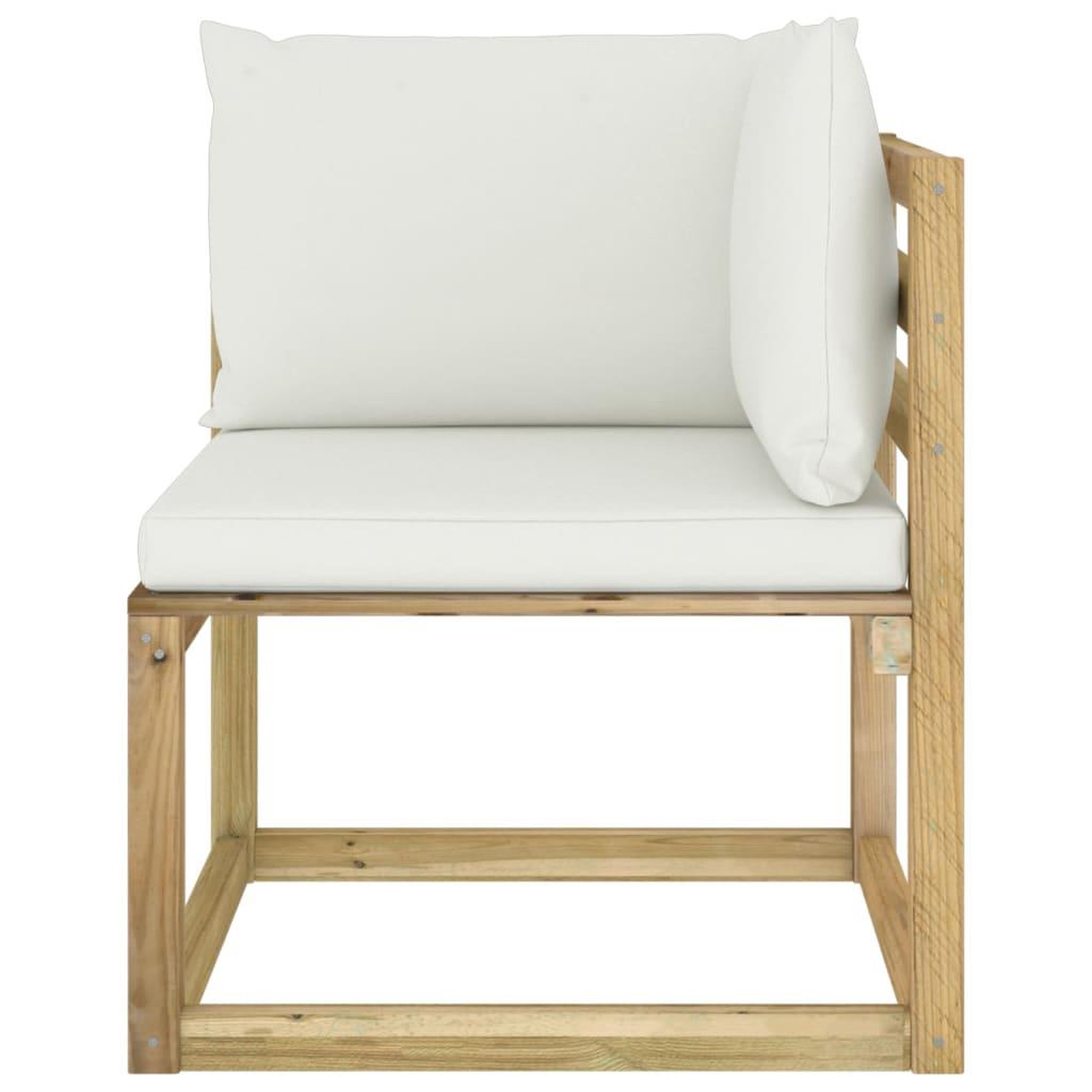 Voir la diapositive 5 : VIDAXL Canapes d'angle de jardin 2pcs et coussins Pin impregne de vert
