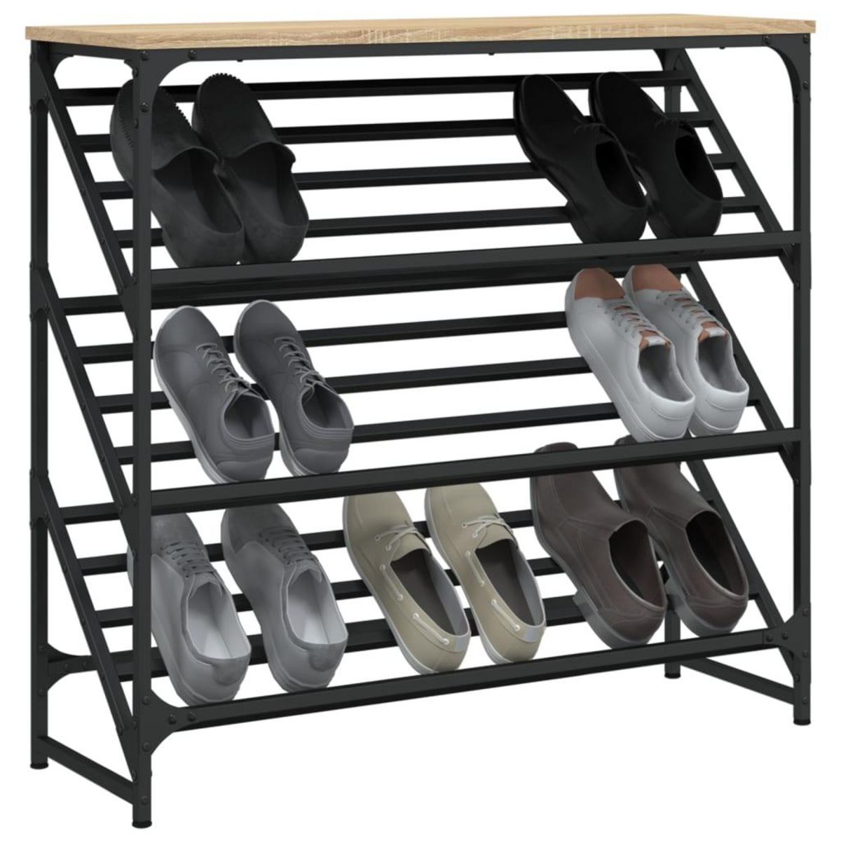 VIDAXL Etagere a chaussures chene sonoma 90x30x85 cm bois d'ingenierie