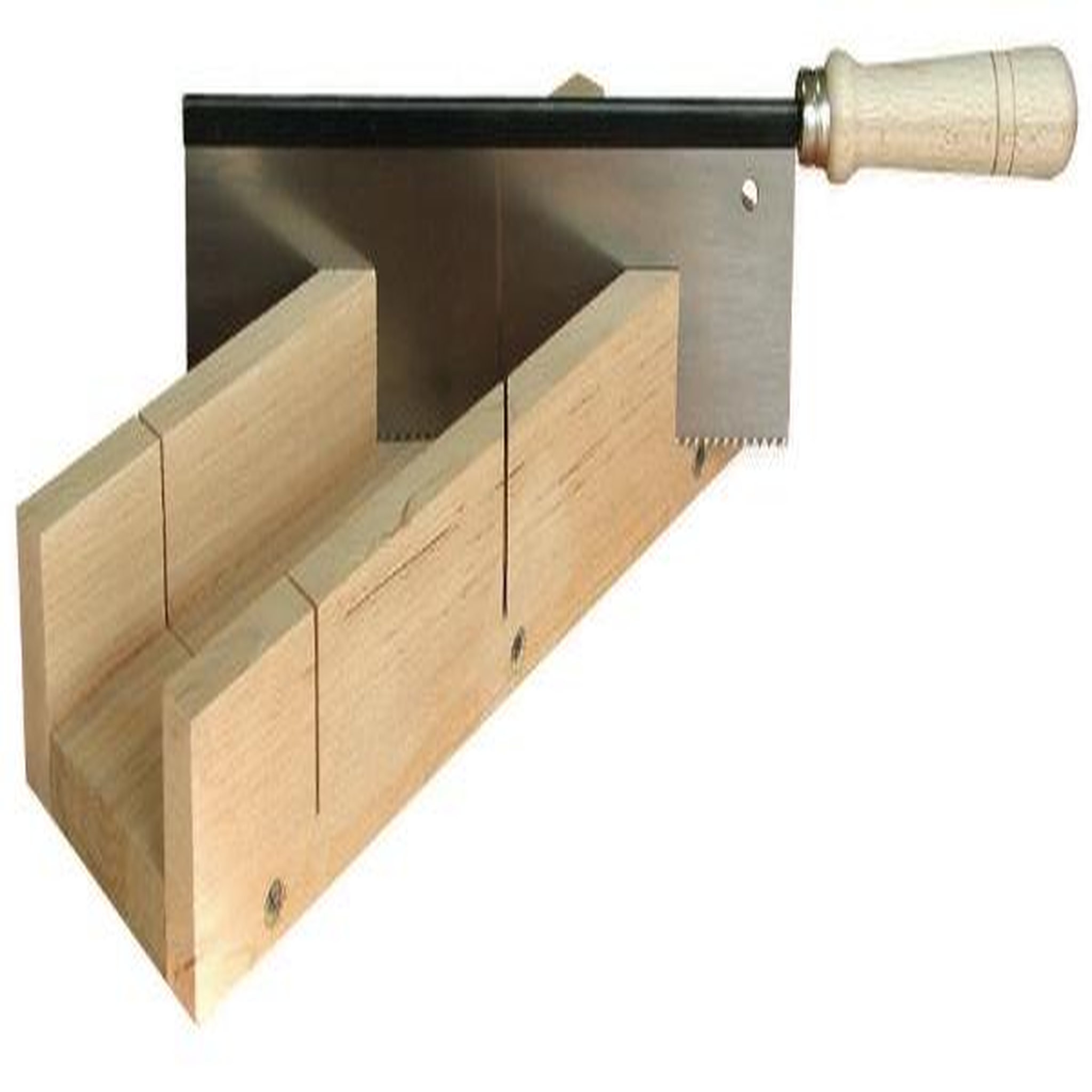 OUTIFRANCE Boîte à onglet bois + scie à dos 250 x 70 x 30 mm