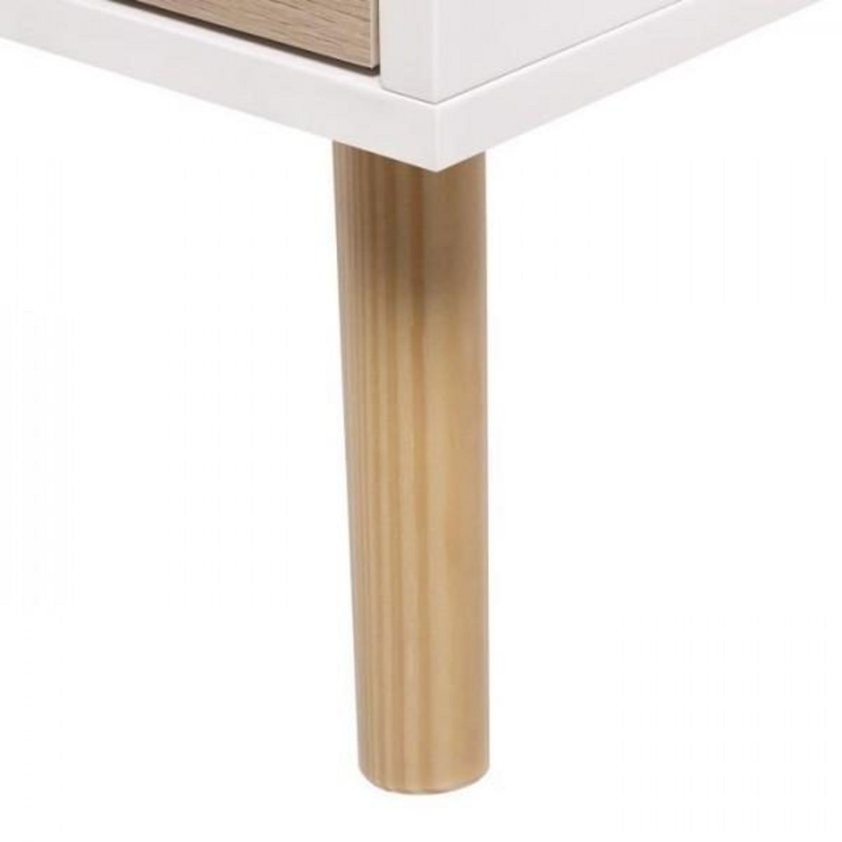 MARKET24 Commode KENT - 3 tiroirs - Chene et blanc - L 80 x P 40 x H 80,5 cm