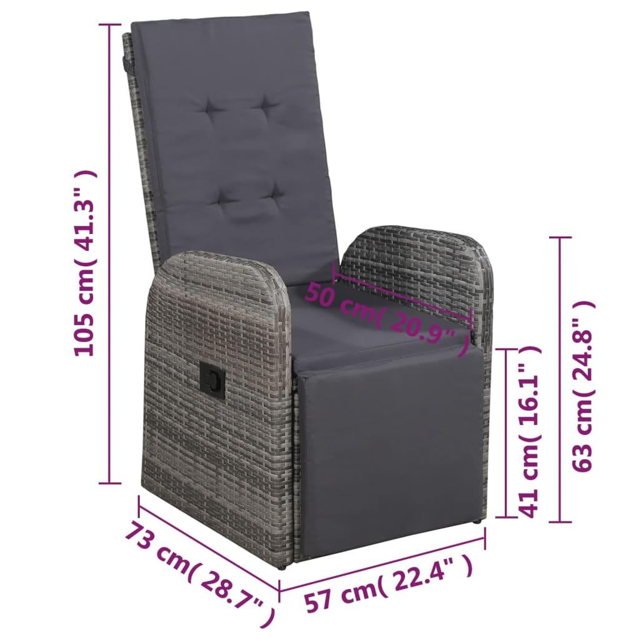 Voir la diapositive 6 : VIDAXL Ensemble de bistro 3 pcs avec coussins resine tressee gris