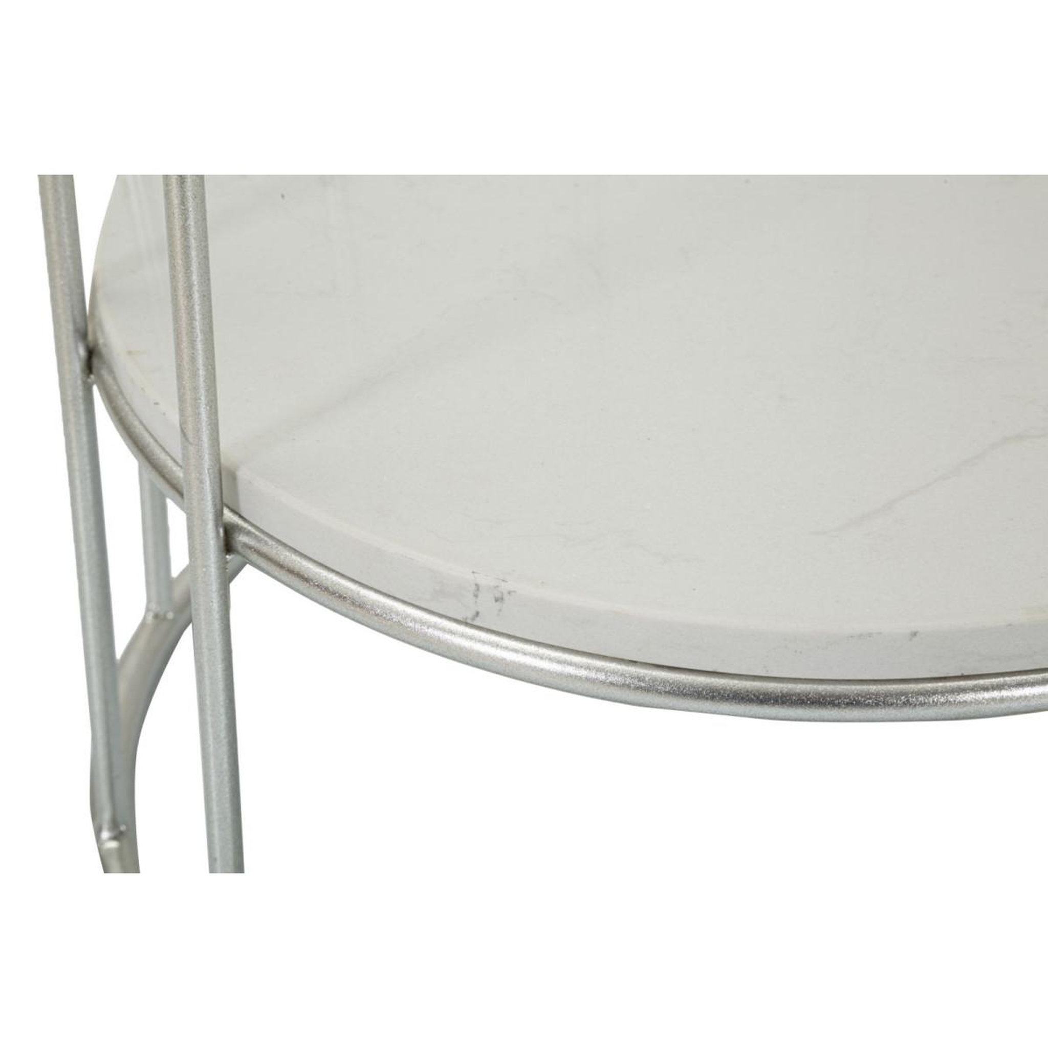 Voir la diapositive 6 : Paris Prix Table d'appoint avec étagère en marbre  tower  76cm argent