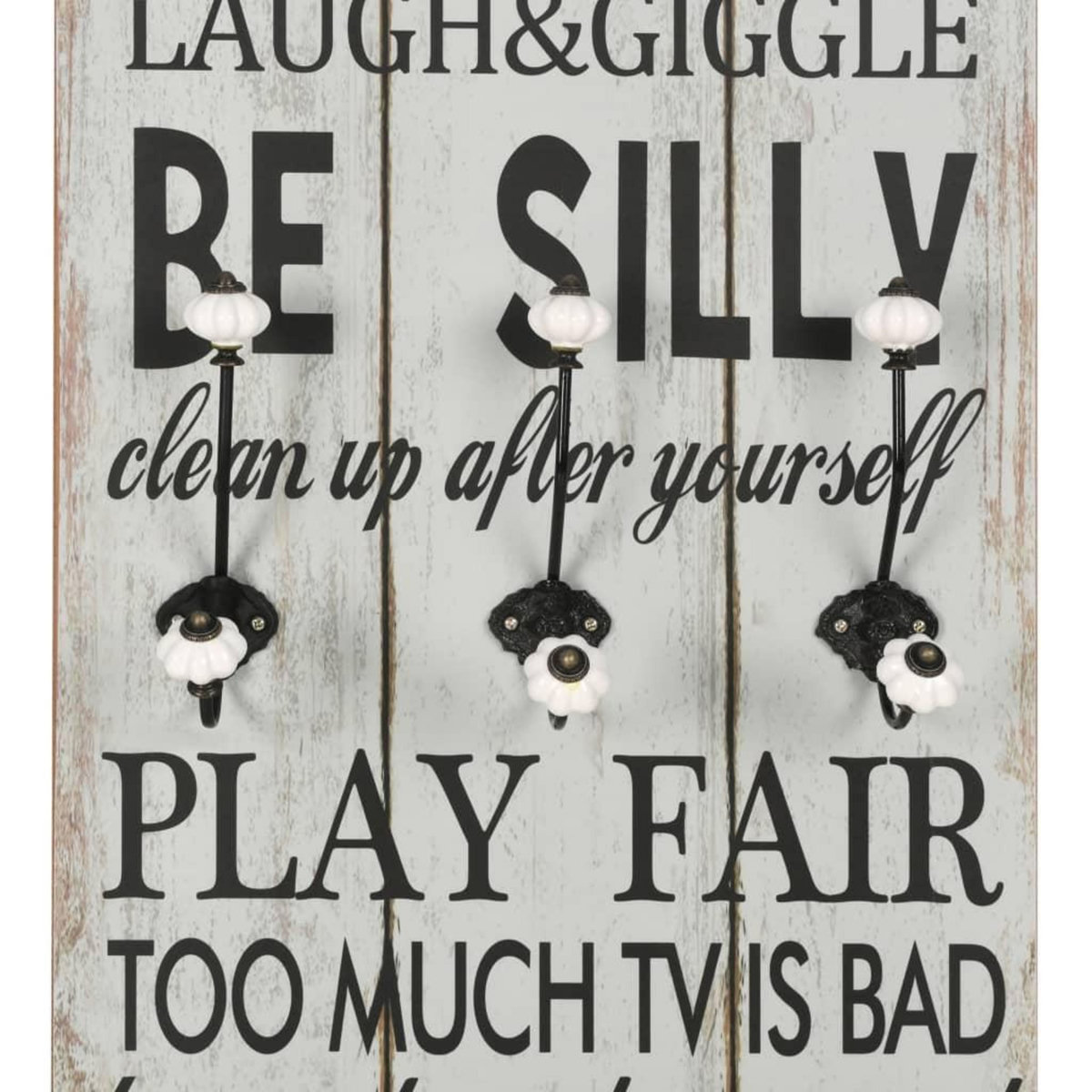 VIDAXL Porte-manteau mural avec 6 crochets 120 x 40 cm THANK YOU