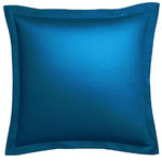 DODO Taie d'oreiller Harmonie Satin de coton coloris Nautique. Coloris disponibles : Bleu