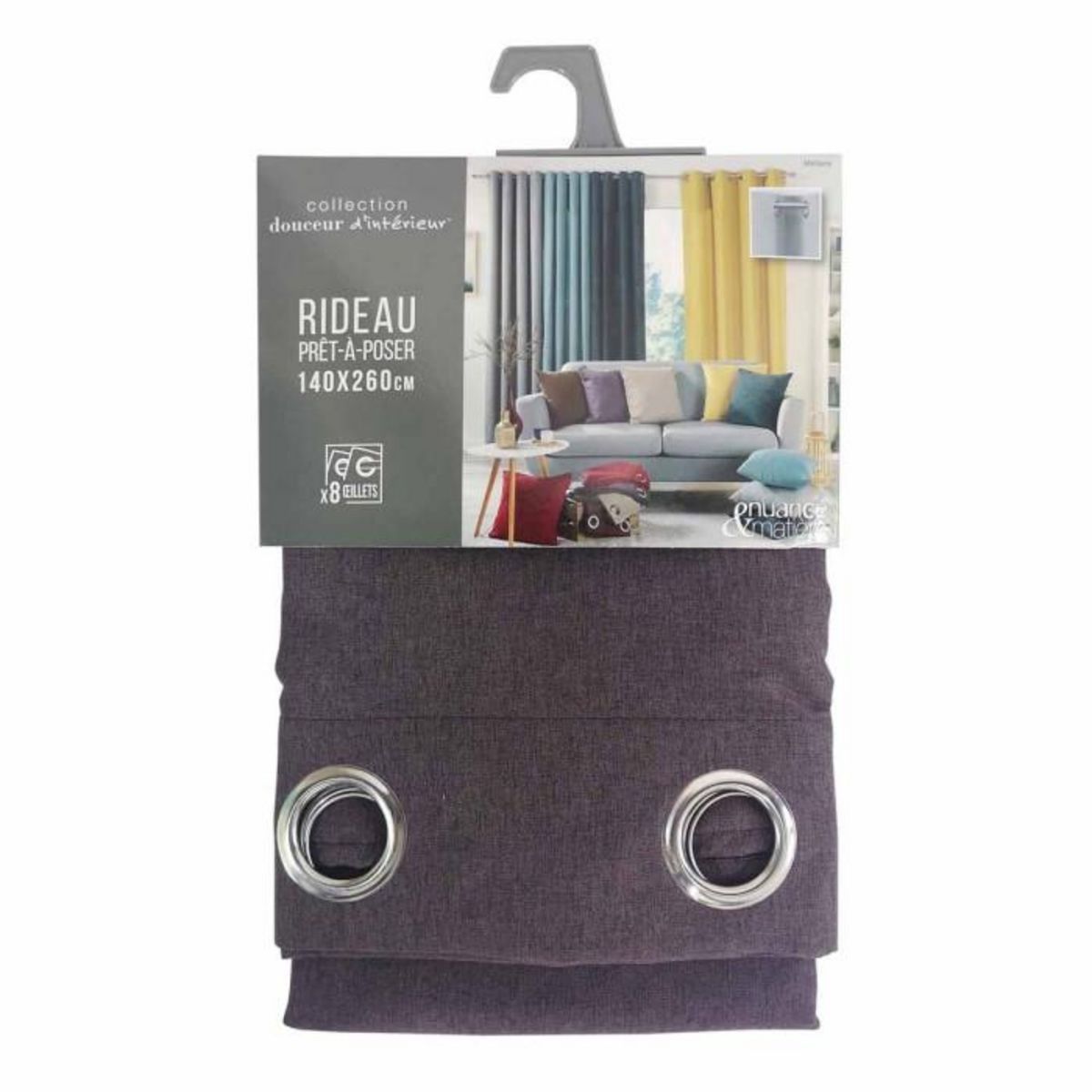 Paris Prix Rideau à Œillets  Meliane  140x280cm Violet