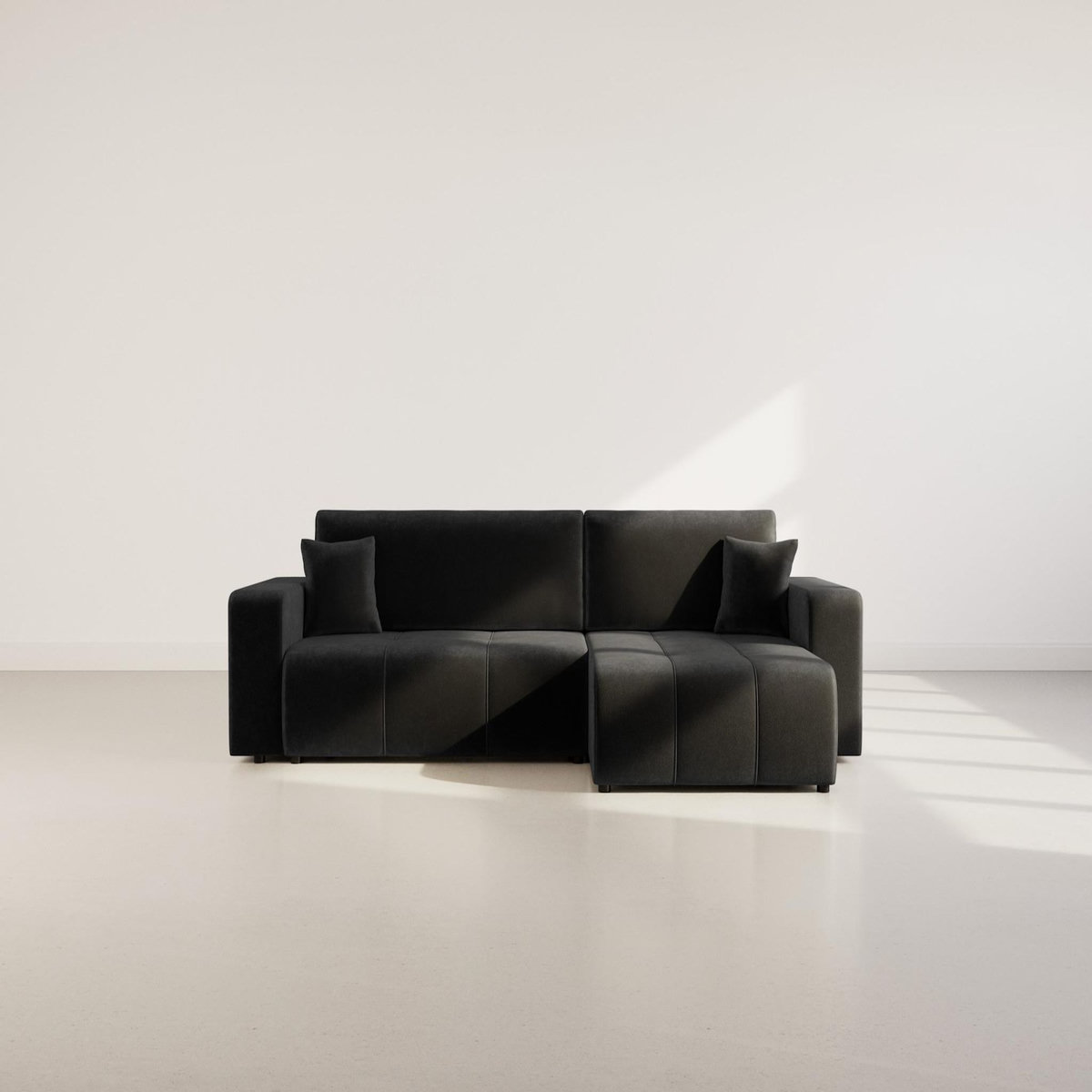 BEST MOBILIER Nicole - canapé d'angle réversible 5 places convertible avec coffre en tissu