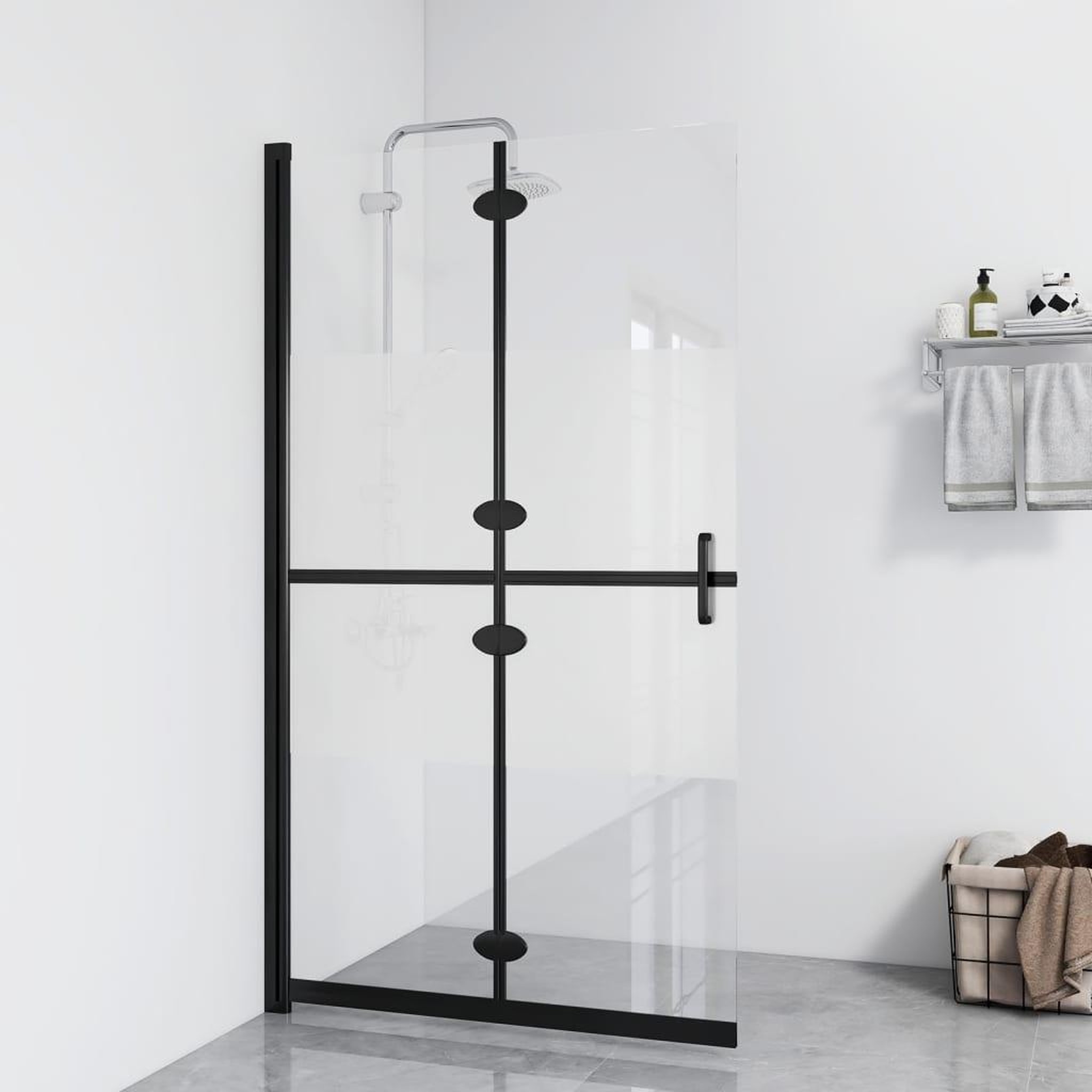 VIDAXL Paroi de douche pliable Verre ESG demi-depoli 100x190 cm