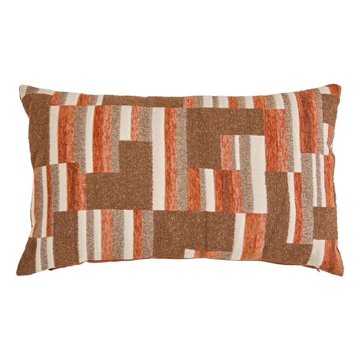 ATMOSPHERA Coussin Déco en Jacquard Chenillé  Calix  30x50cm Ambre