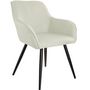 Voir la diapositive 2 : tectake Ensemble de 8 chaises en aspect lin siège rembourré crème/noir