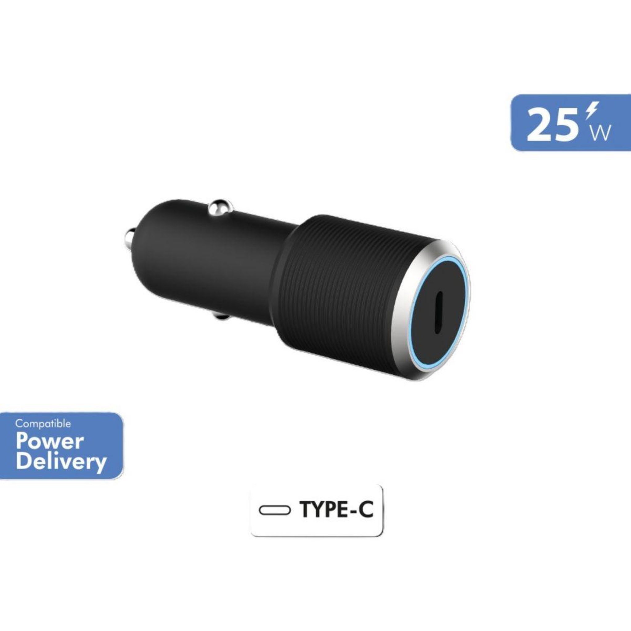 FORCE POWER Chargeur allume cigare 25w usb-c noir allule cigare