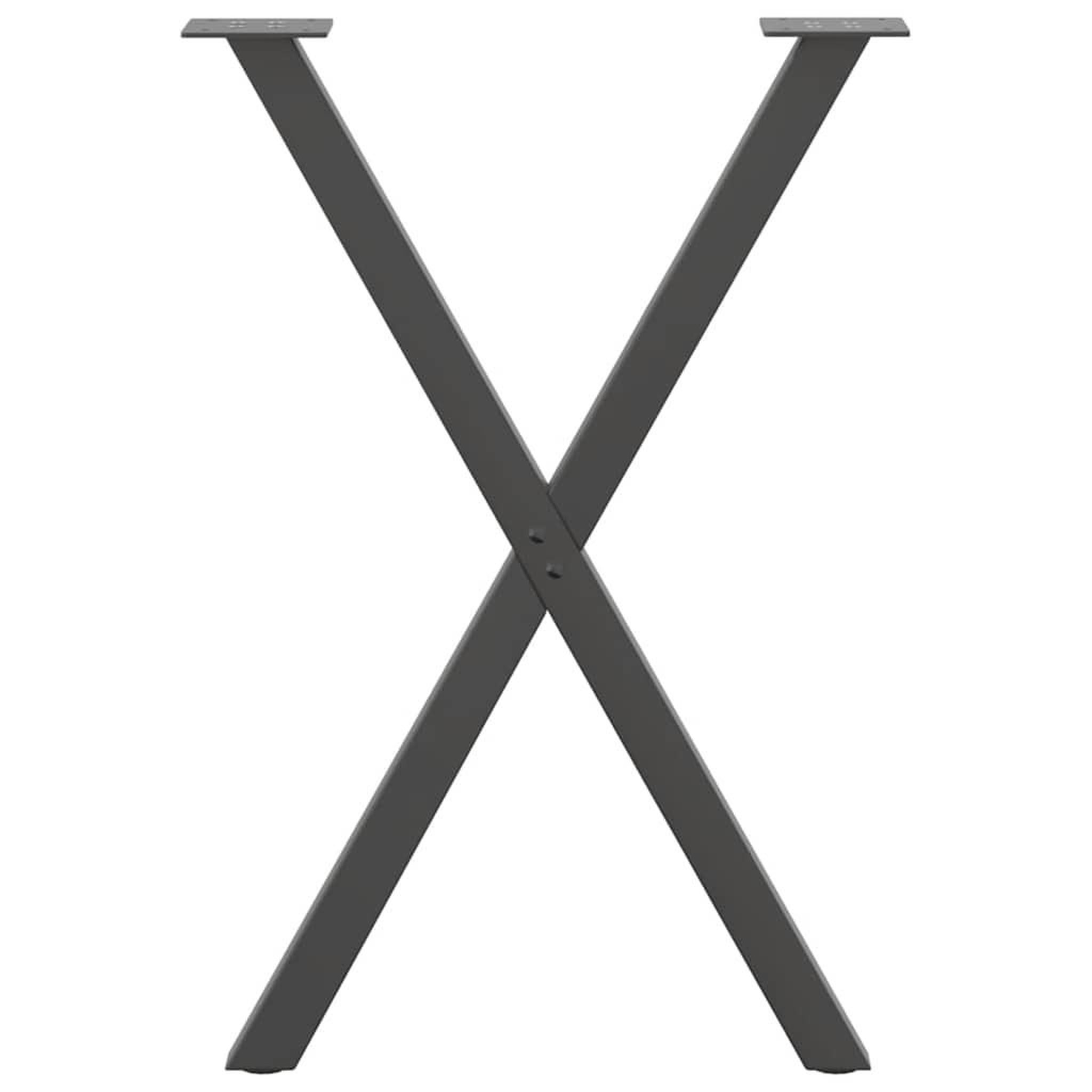 Voir la diapositive 5 : VIDAXL Pieds de table a manger forme de X 2 pcs 57x(72-73) cm acier