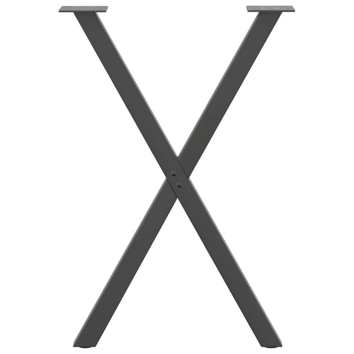 VIDAXL Pieds de table a manger forme de X 2 pcs 57x(72-73) cm acier